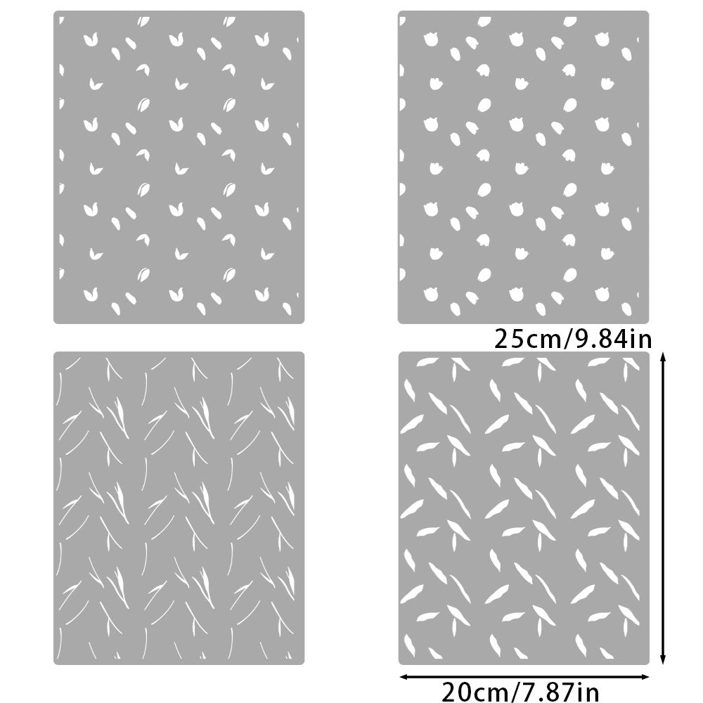 4 PCS Tulip Pattern DIY Painting Hollow Stencil