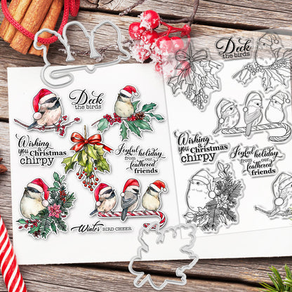 Christmas Birds Dies & Stamps Set