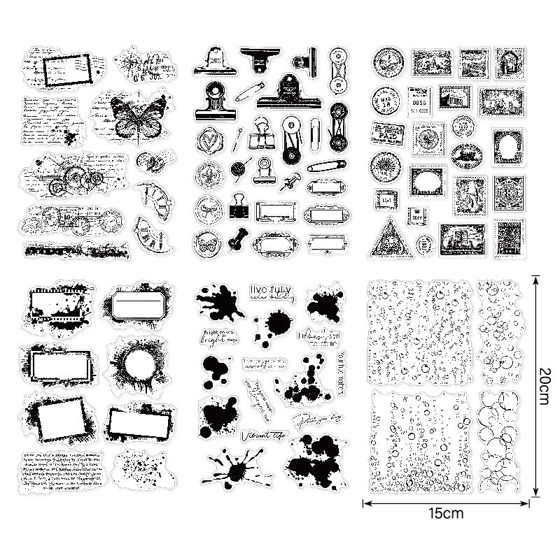 Vintage Style DIY Journal Clear Stamps