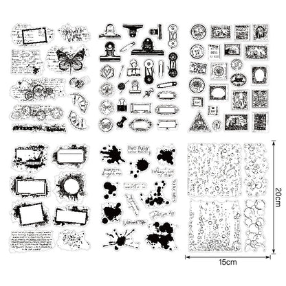 Vintage Style DIY Journal Clear Stamps