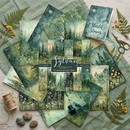 24PCS 6" Sylvan Scrapbook Paper & Cardstock
