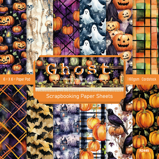 24PCS 6" Ghost Story Scrapbook Paper & Cardstock