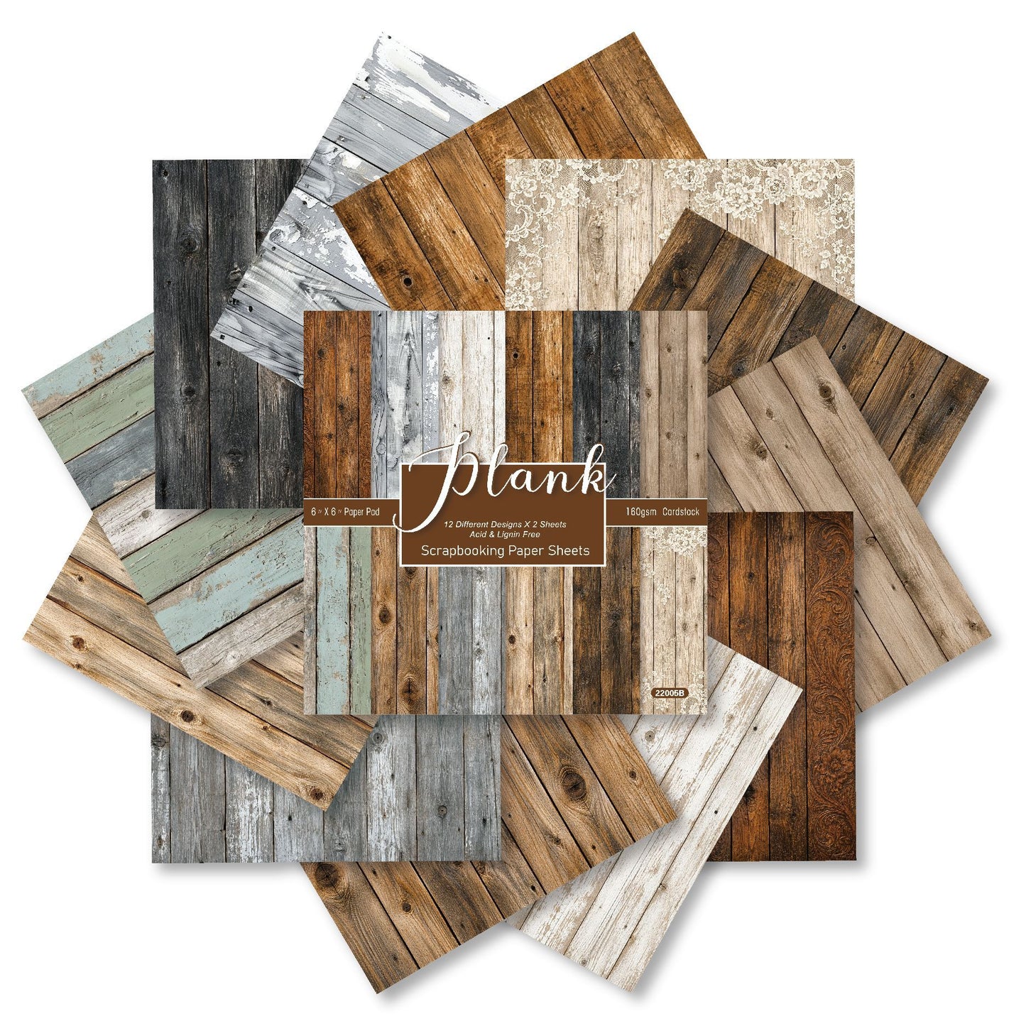 24PCS 6" Plank Scrapbook Paper & Cardstock