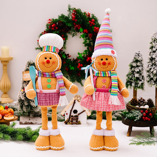 Christmas Stretchable Legs Gingerbread Man Doll Ornaments