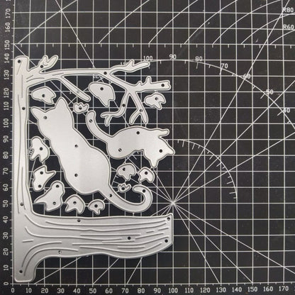 Two Little Kittens in the Tree Metal Cutting Dies