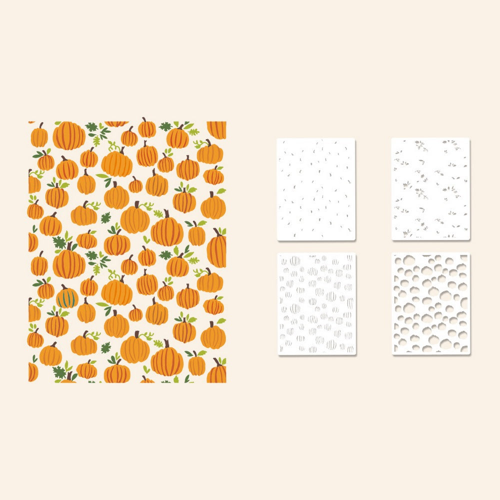 4 PCS Pumpkin Pattern DIY Painting Hollow Stencil