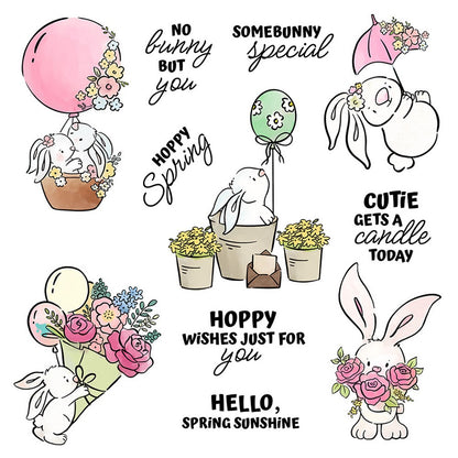 Balloon Rabbit Clear Stamps