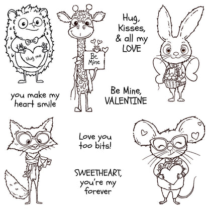 Valentine's Day Animals Dies & Stamps Set
