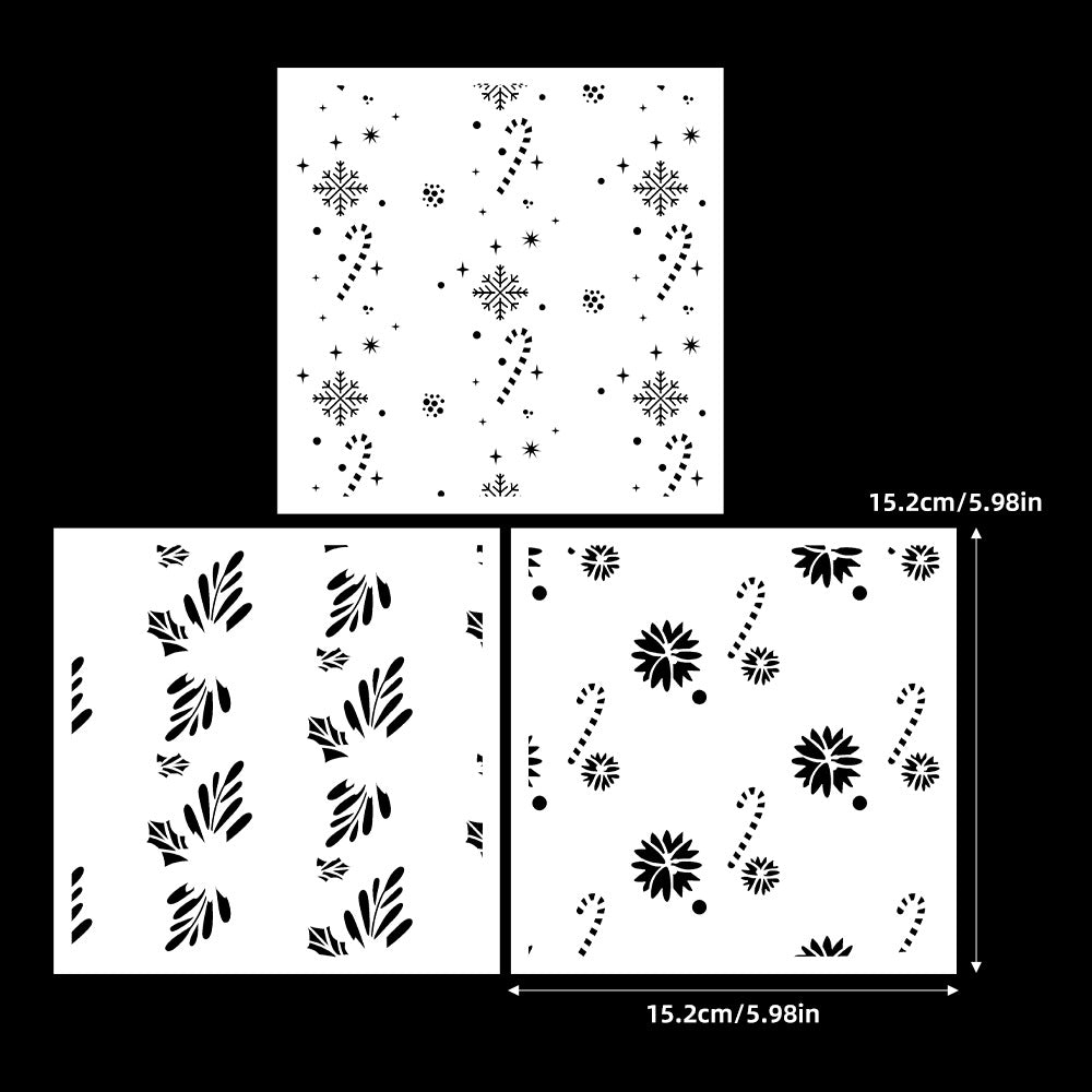 3 PCS Christmas Decorations DIY Painting Hollow Stencil