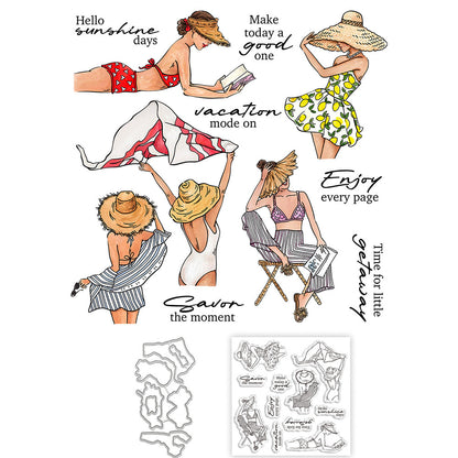 Girls On Vacation Dies & Stamps Set