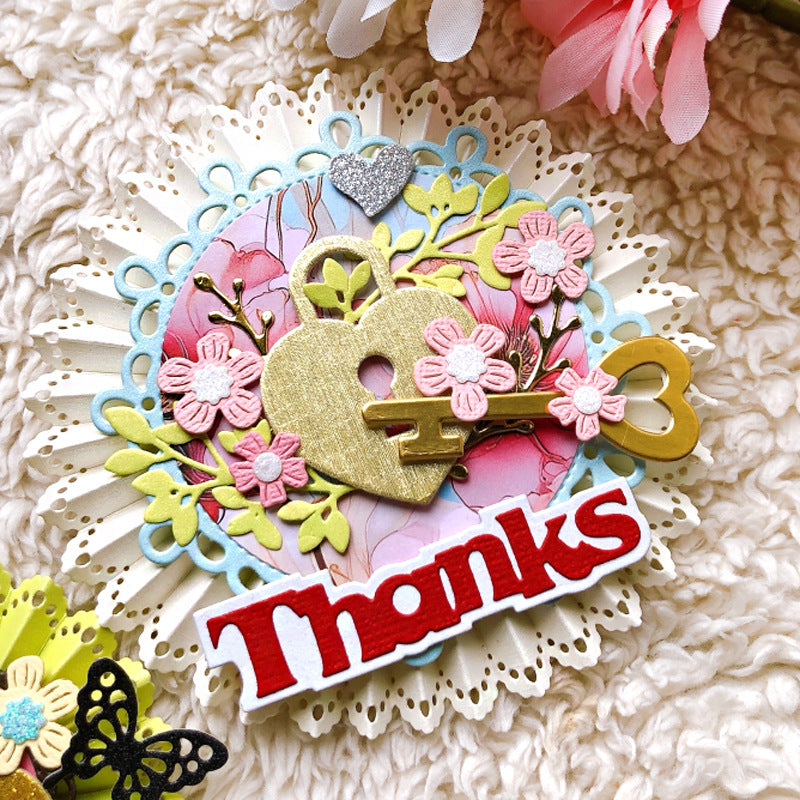 "Key To My Heart" Words Metal Cutting Dies