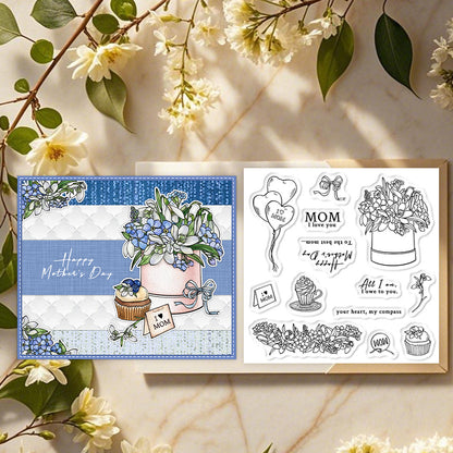 Happy Mother's Day Flowers Clear Stamps