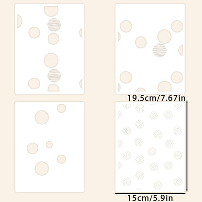 4 PCS Polka Dots Pattern DIY Painting Hollow Stencil