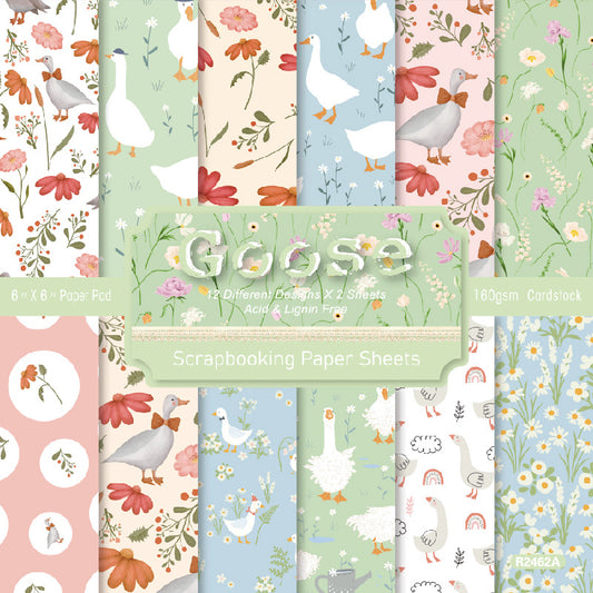24PCS 6" Goose Scrapbook Paper & Cardstock
