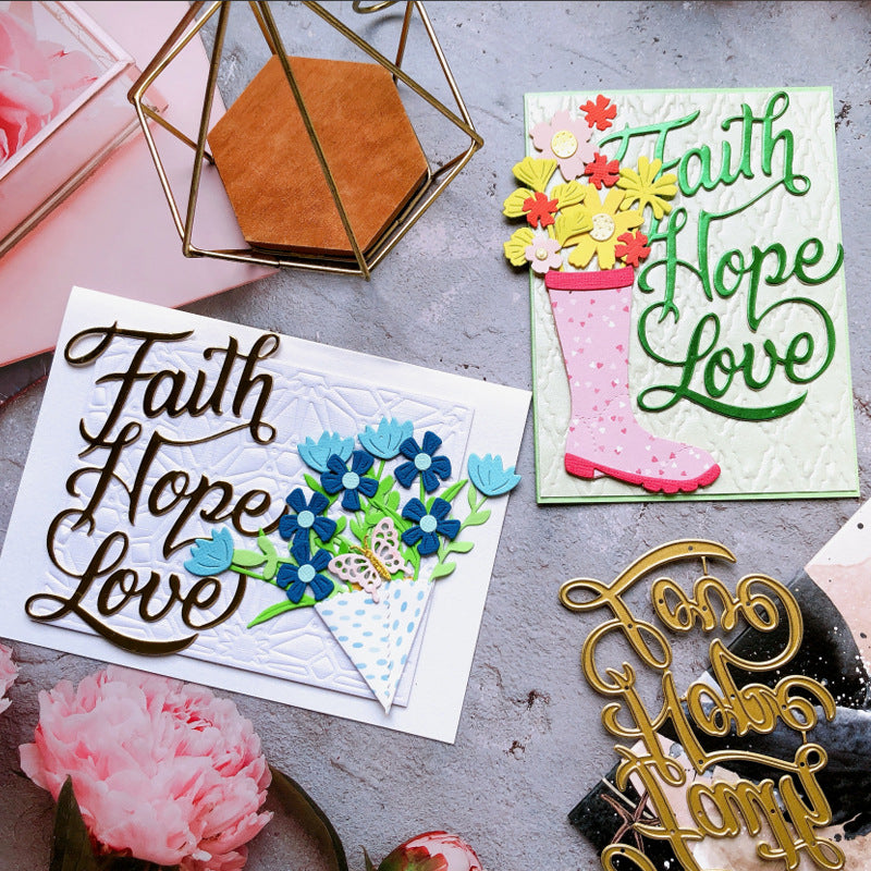 "Faith Hope Love" Words Metal Cutting Dies