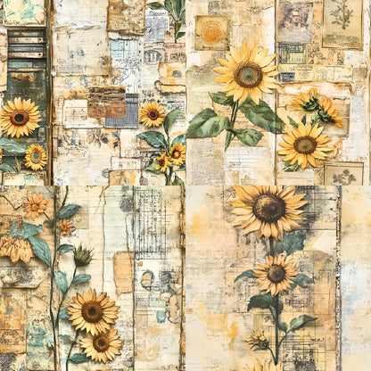 24PCS 6" Sunflower Scrapbook Paper & Cardstock