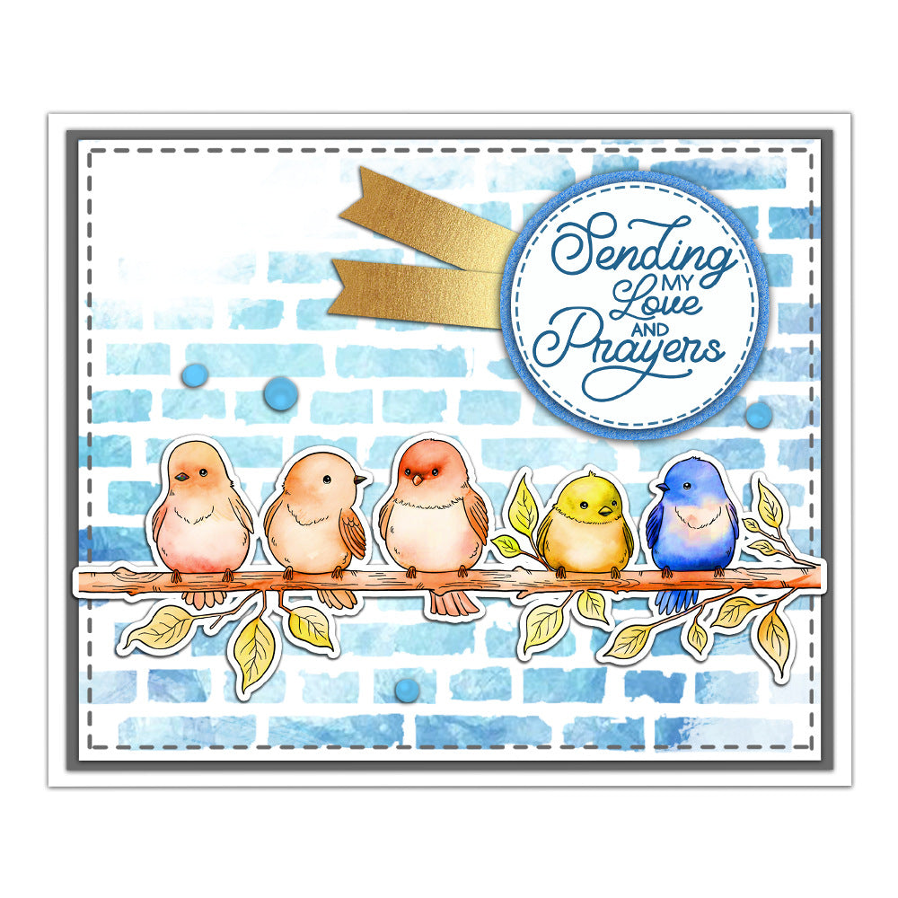 Cartoon Birds Party Dies & Stamps Set