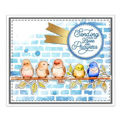 Cartoon Birds Party Dies & Stamps Set