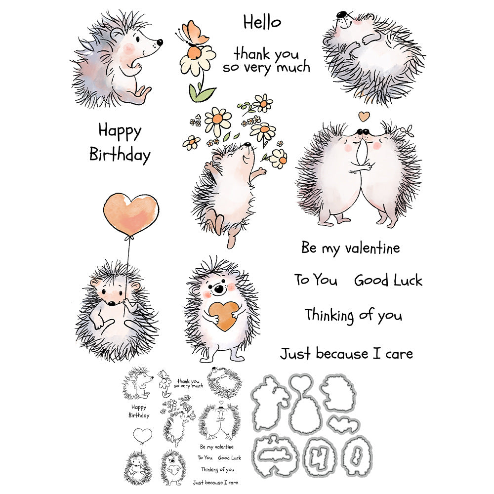 Cute Hedgehog Dies & Stamps Set