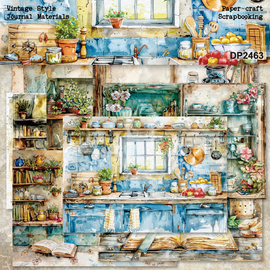 A5 Kitchen Cooking Background Scrapbook Paper
