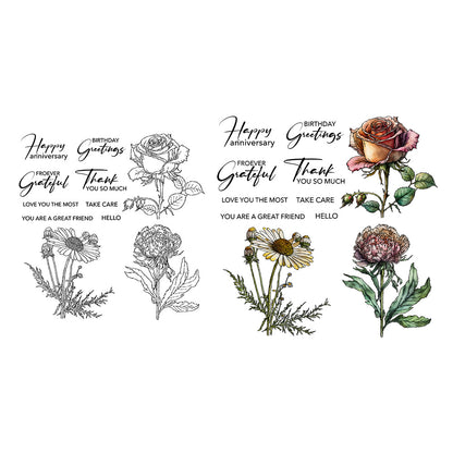 Bright Flowers Dies & Stamps Set