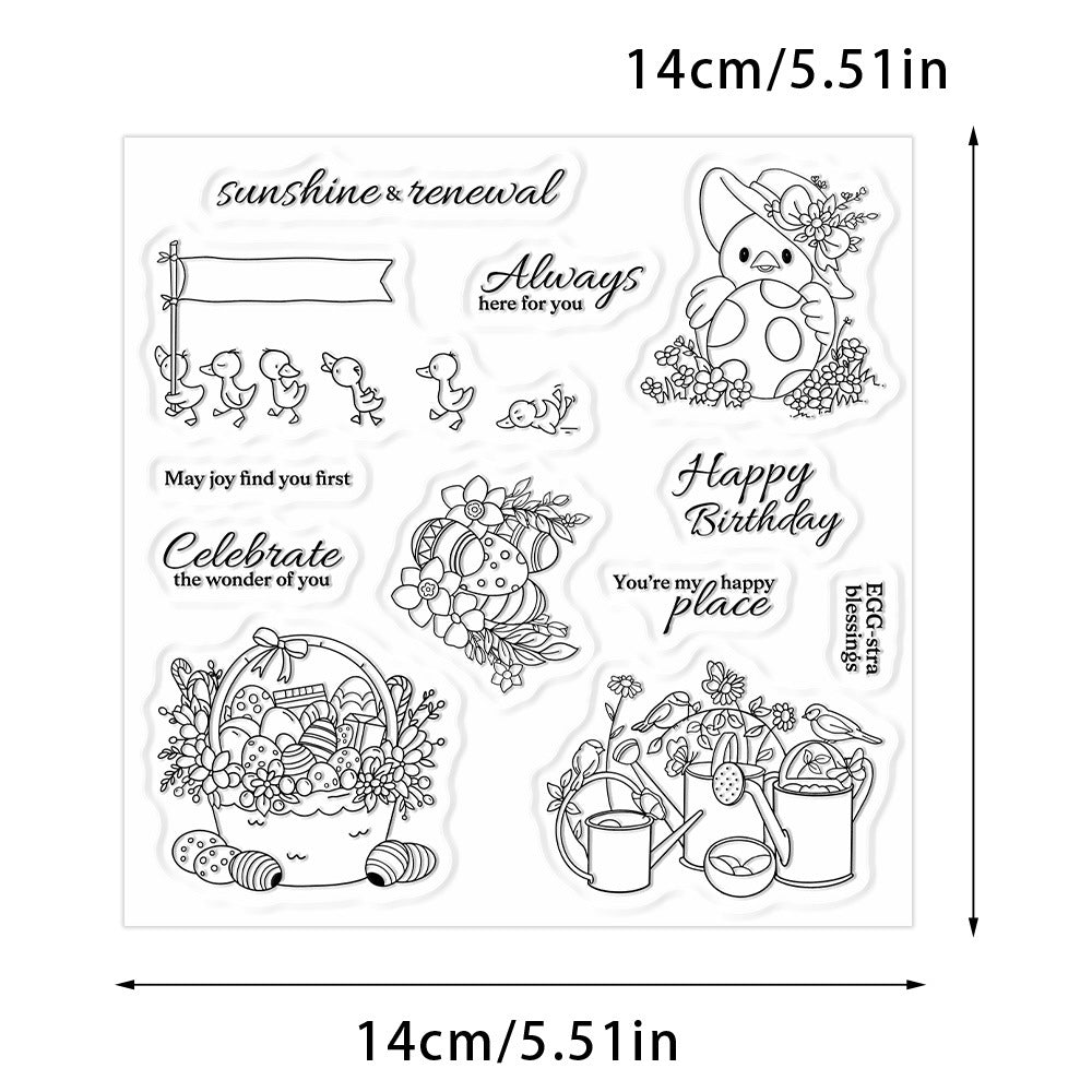 Easter Eggs and Ducklings Clear Stamps