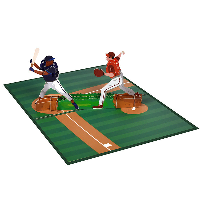 3D Creative Baseball Pop-Up Greeting Card