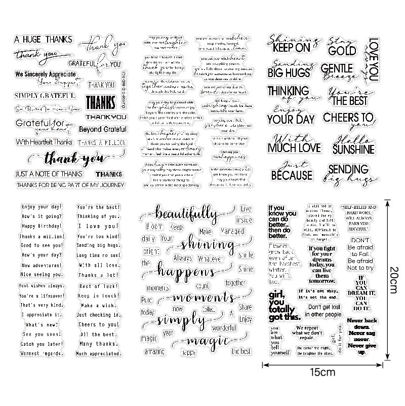 Words and Sentences DIY Scrapbook Clear Stamps