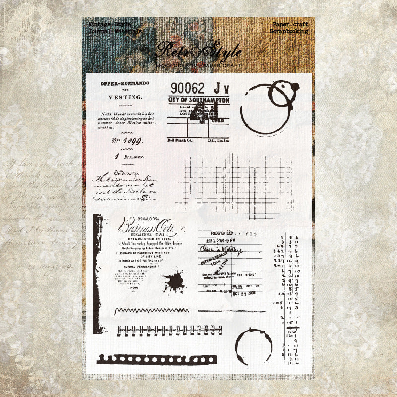 Vintage Style DIY Scrapbook Clear Stamps