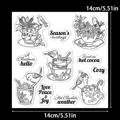 Bird Teacup Clear Stamps