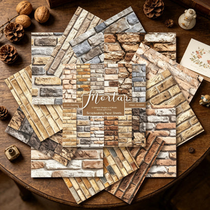 24PCS 6" Stone Wall Scrapbook Paper & Cardstock
