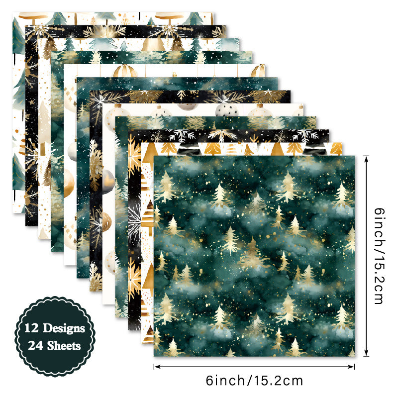 24PCS 6" Cryst Scrapbook Paper & Cardstock