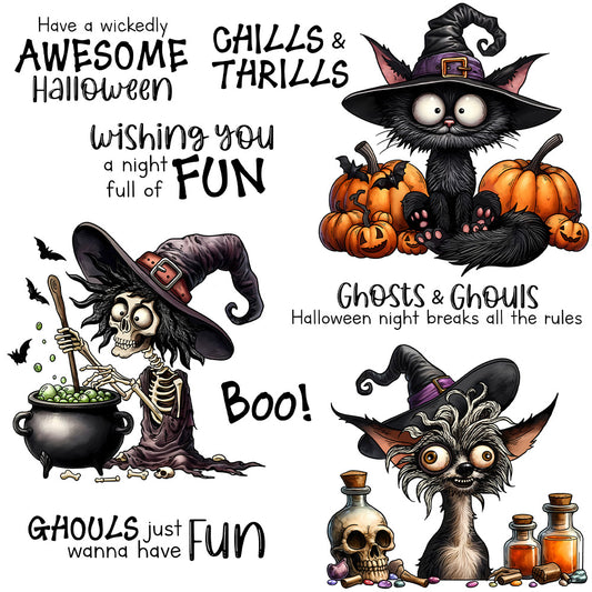 Halloween Animals Kittens Dies & Stamps Set