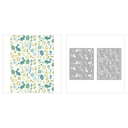 2 PCS Easter Theme Pattern DIY Painting Hollow Stencil