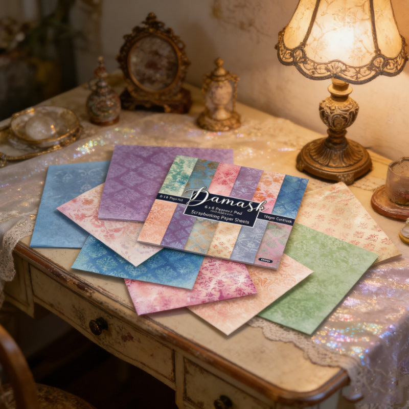 24PCS 6" Damask Scrapbook Paper & Cardstock