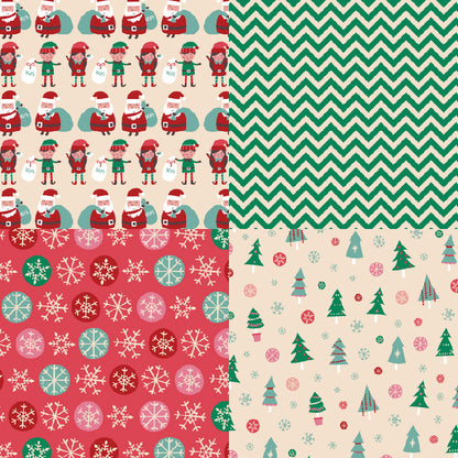 24PCS 6" Yuletide Cheers Scrapbook Paper & Cardstock