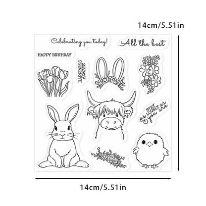 Animals and Flowers Clear Stamps