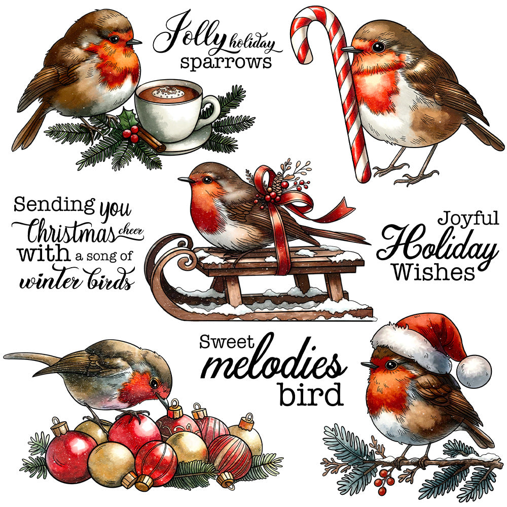 Christmas Birds Clear Stamps