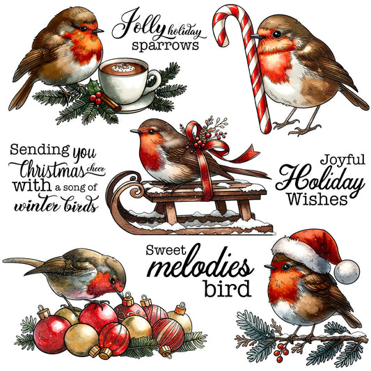 Christmas Birds Clear Stamps