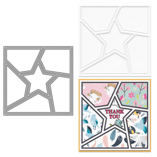 Pentagram Lattice Background Frame Metal Cutting Dies