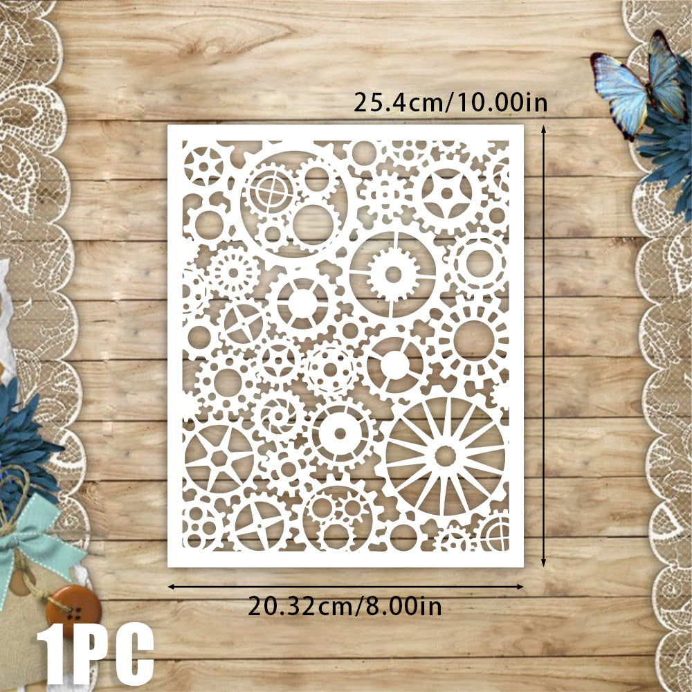 Gear Background DIY Painting Hollow Stencil
