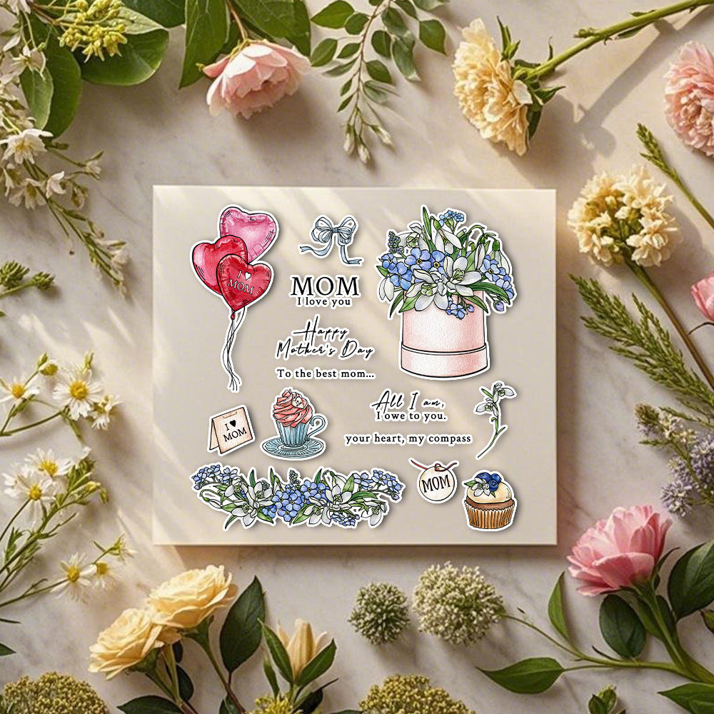 Happy Mother's Day Flowers Clear Stamps