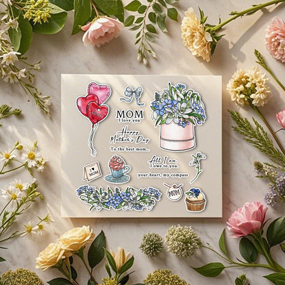 Happy Mother's Day Flowers Clear Stamps