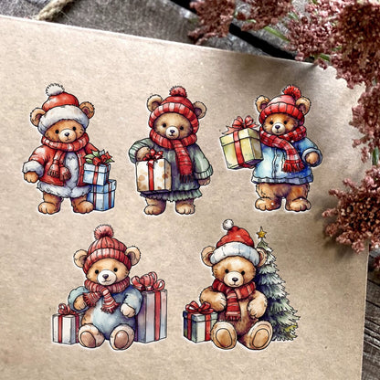 Cute Little Bear Christmas Gift Dies & Stamps Set