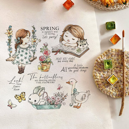 Cute Little Girl Clear Stamps