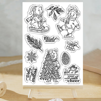 Christmas Polar Bear Clear Stamps