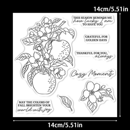 Apples and Flowers Dies & Stamps Set