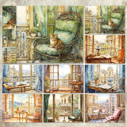 A5 European Windows Vintage Journal Scrapbook Paper