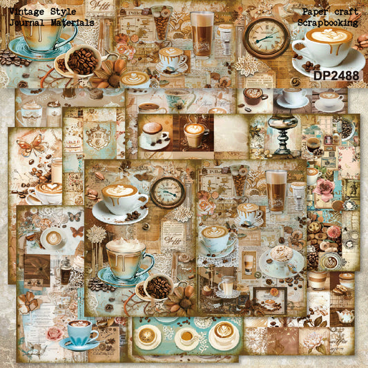 A5 Vintage Coffee Journal Scrapbook Paper