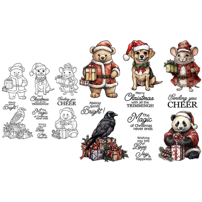 Cute Christmas Animals Dies & Stamps Set